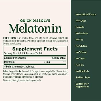 nature's bounty melatonin 3 mg